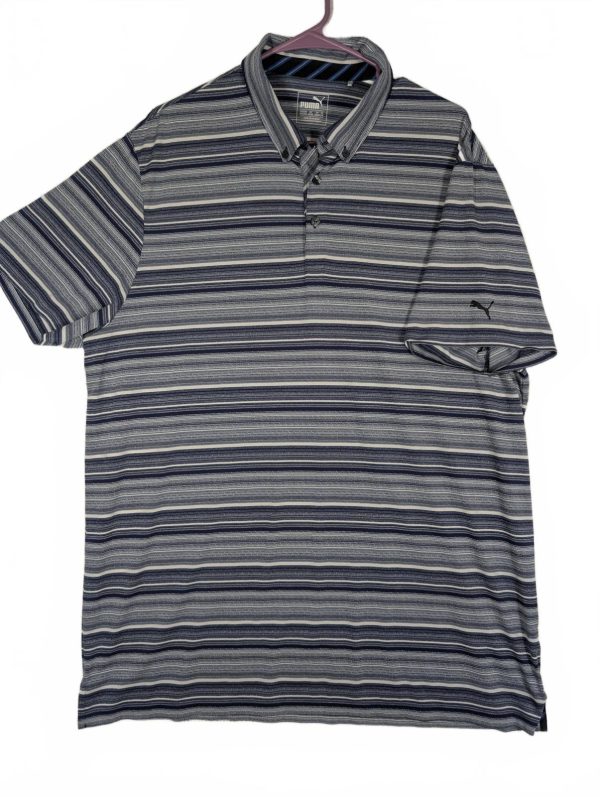 Puma Golf Striped Performance Polo Shirt Mens XXL Short Sleeve