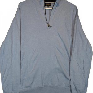 Brooks Brothers Supima Cotton Quarter Zip Pullover Mens Large Blue