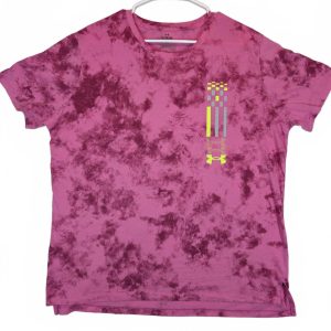 Under Armour Tie Dye Graphic T Shirt HeatGear Fitted Womens XL Pink