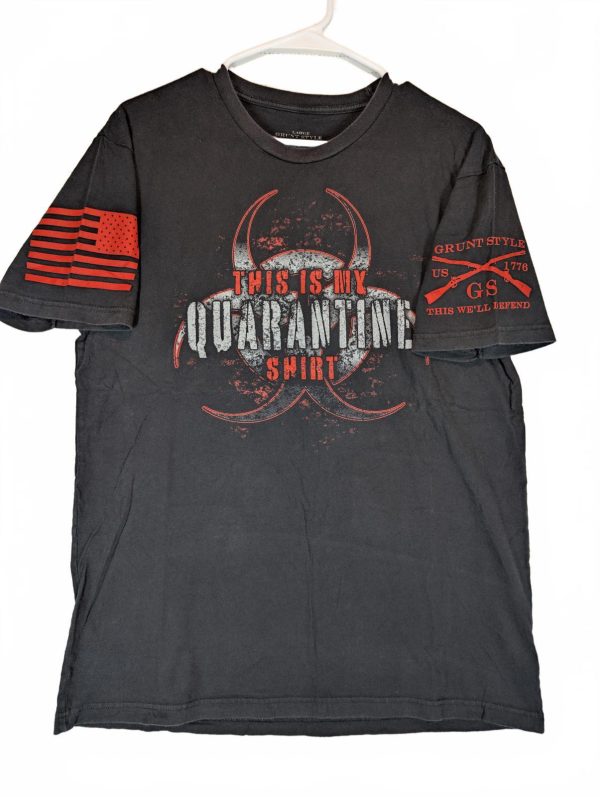 Grunt Style Quarantine Shirt Graphic Biohazard Tee Mens Large Patriotic