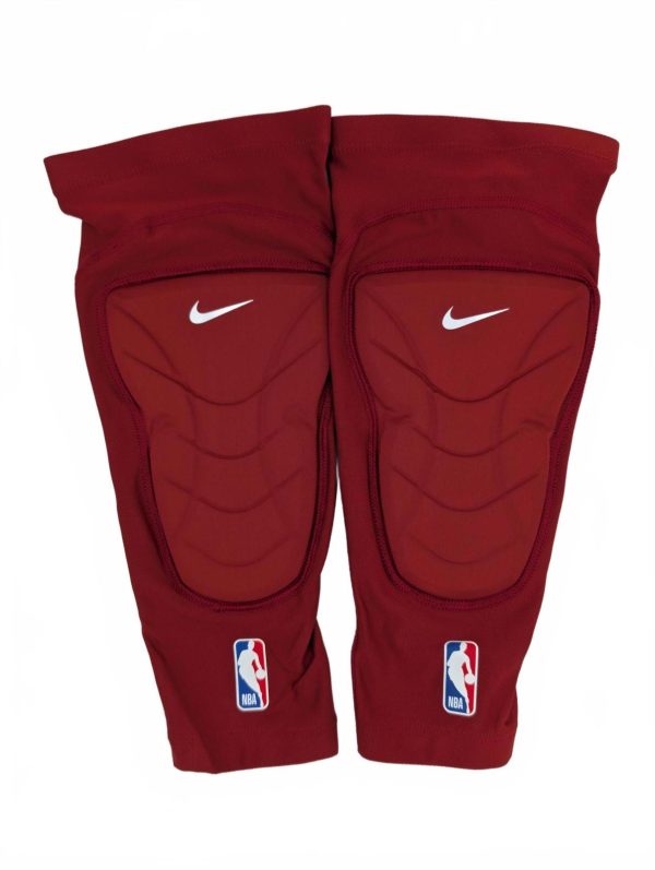 Nike NBA Knee Pads Red Padded Compression Sleeves Mens L XL Pair