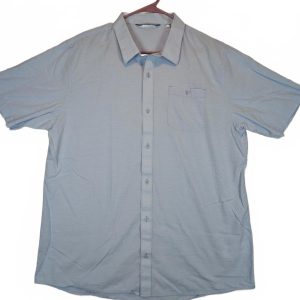Travis Mathew Button Down Shirt Light Blue Short Sleeve Mens XXL 2XL