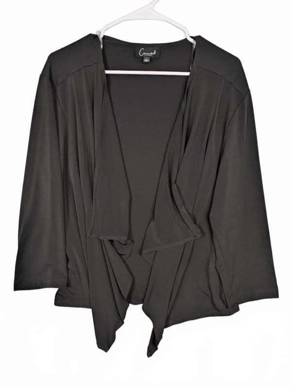 Connected Apparel Open Front Drape Cardigan Long Sleeve Womens Large