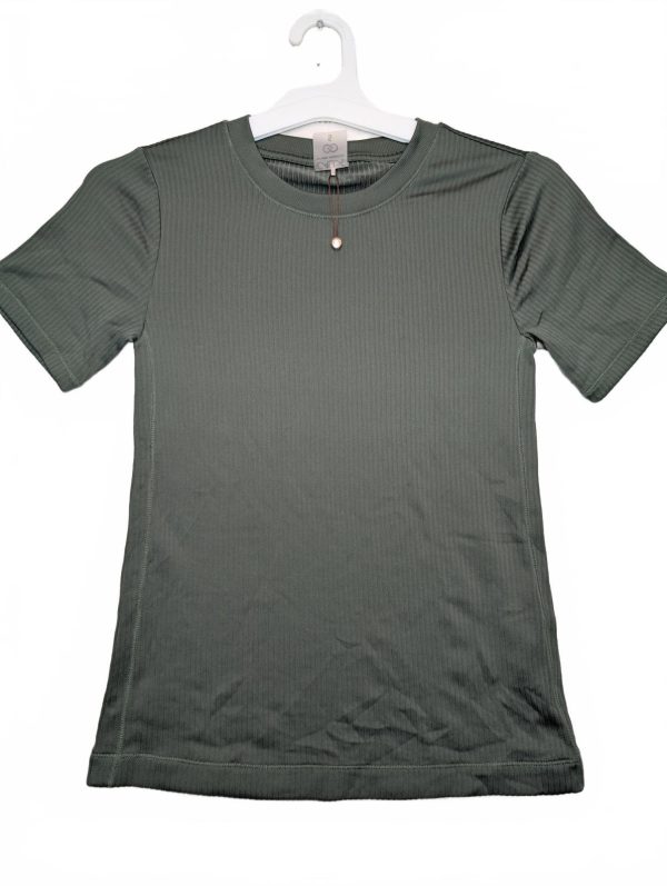 Calia By Carrie Underwood Ribbed Crewneck Short Sleeve T Shirt Womens Small