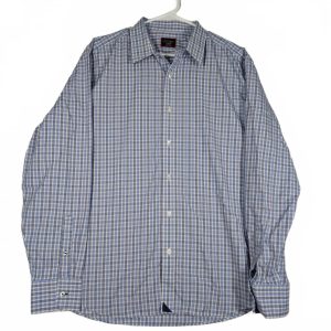 Untuckit Wrinkle Free Button Down Shirt Blue Check Mens XL Cotton