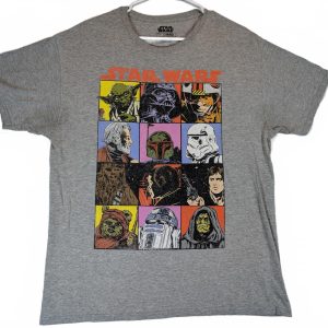 Star Wars Character Grid Graphic T-Shirt Mad Engine Mens Large