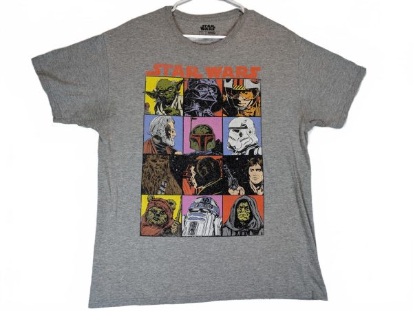 Star Wars Character Grid Graphic T-Shirt Mad Engine Mens Large