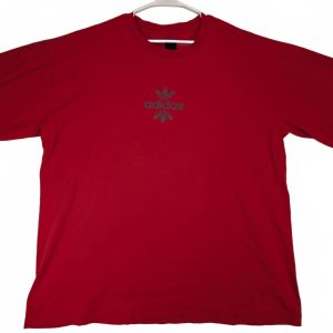 Adidas Originals Trefoil T-Shirt Red Mens XL Classic Logo Tee Vintage Y2K