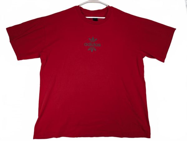 Adidas Originals Trefoil T-Shirt Red Mens XL Classic Logo Tee Vintage Y2K