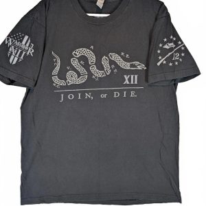 American Apparel Join Or Die Snake Graphic T-Shirt Mens Large Warrior XII