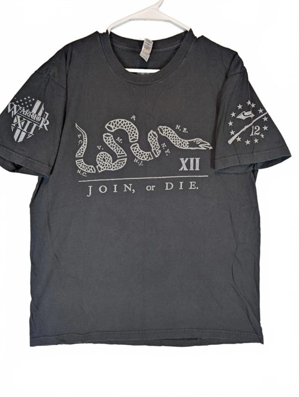 American Apparel Join Or Die Snake Graphic T-Shirt Mens Large Warrior XII