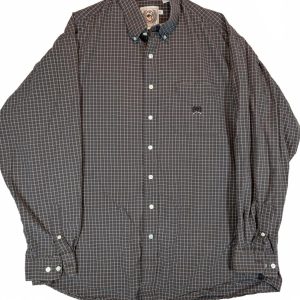 Cinch Button Down Checkered Western Shirt Long Sleeve Mens XL
