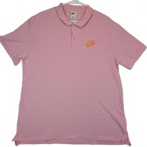 Nike Polo Shirt Pink Embroidered Swoosh Logo Mens XL Short Sleeve