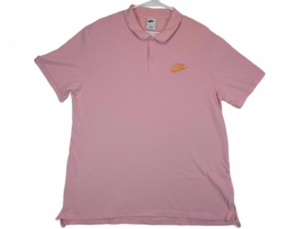 Nike Polo Shirt Pink Embroidered Swoosh Logo Mens XL Short Sleeve