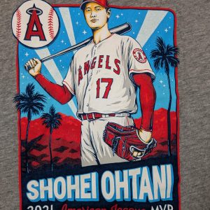 New Era Shohei Ohtani Angels MVP Baseball Graphic V-Neck T-Shirt Womens 2XL