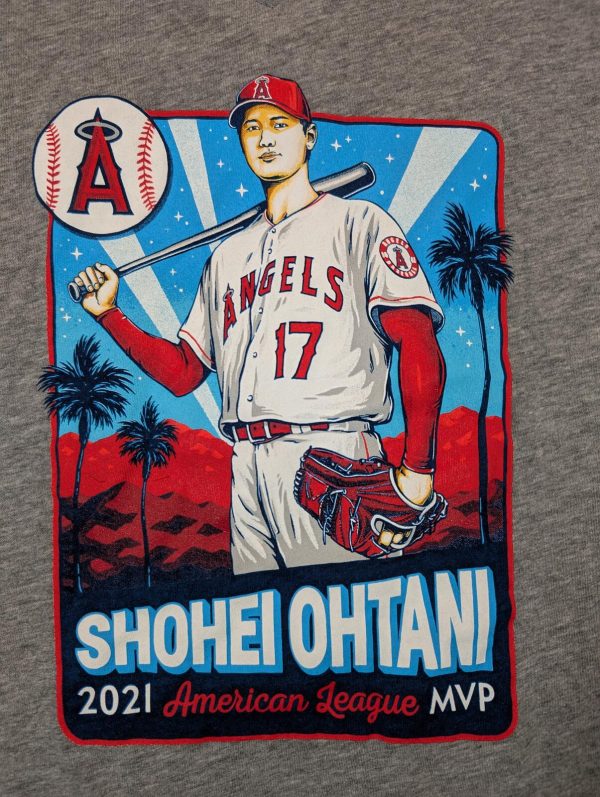 New Era Shohei Ohtani Angels MVP Baseball Graphic V-Neck T-Shirt Womens 2XL