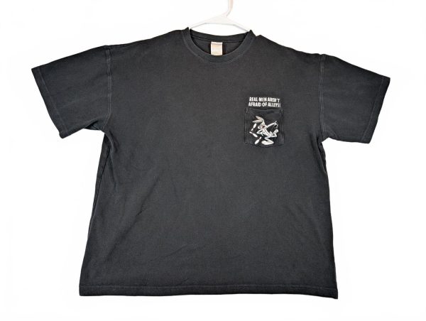 Looney Tunes Bugs Bunny Bowling Alley Embroidered Pocket T-Shirt Mens XL Black