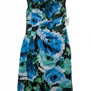 Next Up Turquoise Floral Sheath Dress Sleeveless Womens Size 6 NWT