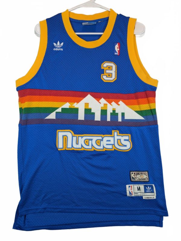 Adidas Denver Nuggets Iverson Basketball Jersey Blue Rainbow Mens Medium