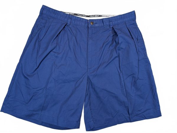 Polo Golf Ralph Lauren Pleated Chino Shorts Mens 36 Blue Cotton