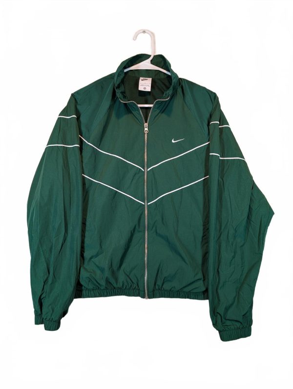 Nike Windrunner Green White Full Zip Woven Track Jacket Lightweight Mens Large