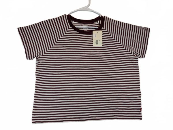 Levi's Casual Striped Raglan Sleeve Crewneck Ringer Knit T-Shirt Top Womens XL