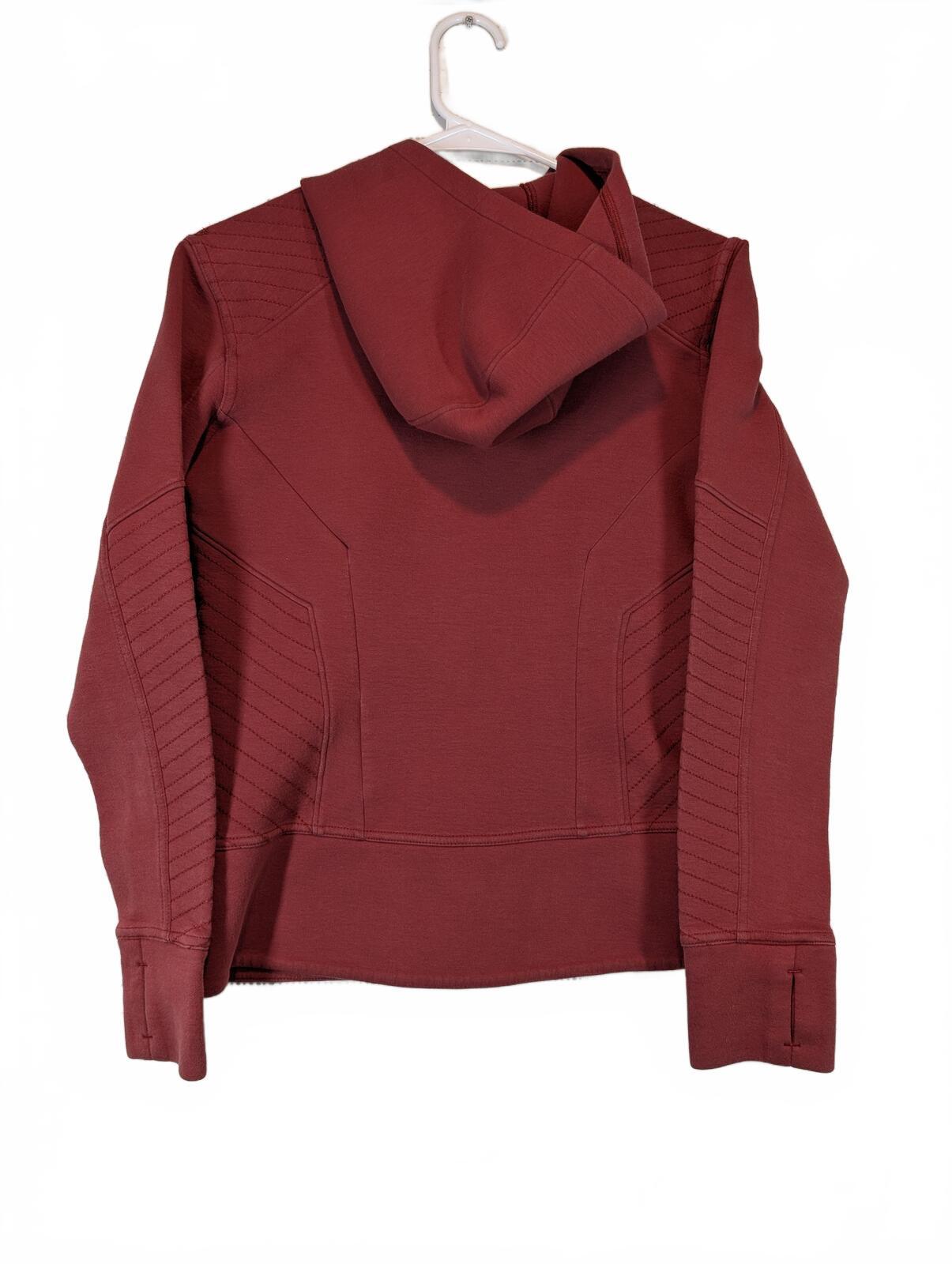 5.11 Tactical Burgundy Full Zip Moto Panel Hoodie Jacket Top Womens Size Small - Image 2