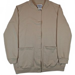 Anthony Richards Beige Snap Cardigan Sweatshirt Jacket Pockets Womens Size Small