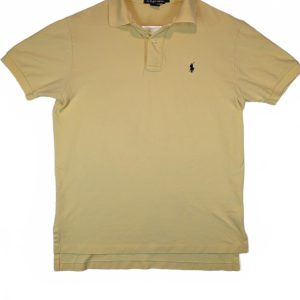 Polo Ralph Lauren Mesh Polo Shirt Pony Logo Yellow Short Sleeve Mens Medium