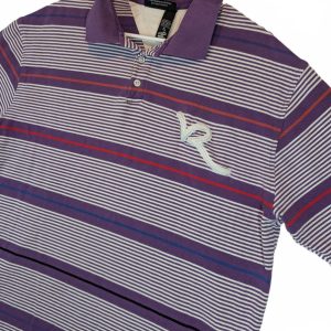 Rocawear Striped Polo Shirt Casual Streetwear Mens XL Purple Short Sleeve