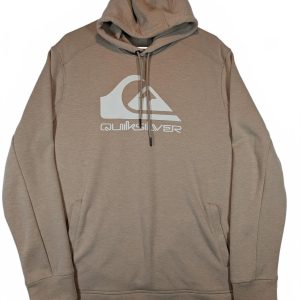 Quiksilver Waffle Knit Pullover Hoodie Surf Casual Outdoor Tan Mens Large
