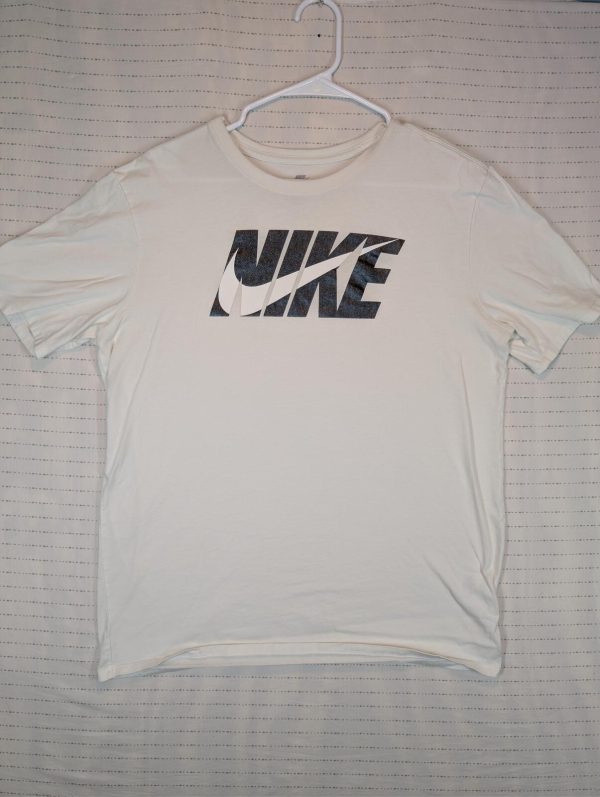 Nike Logo Graphic Athletic T-Shirt Mens Large White Short Sleeve Tee