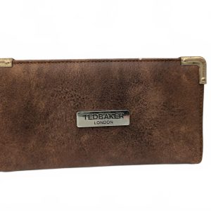 Ted Baker London Long Wallet Organizer Clutch Snap Zip Womens Brown