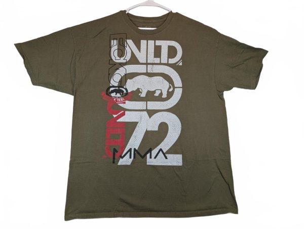 Ecko Unltd Rhino Graphic Logo Streetwear Crewneck T-Shirt Mens 3XL Olive
