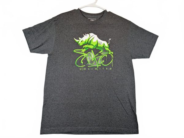 Ecko Unltd Rhino Graphic Logo Drip Short Sleeve Heather Gray Crewneck Mens Large