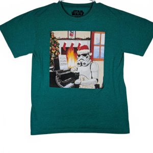 Star Wars Stormtrooper Christmas Holiday Graphic T-Shirt Youth XL Green Tee Top