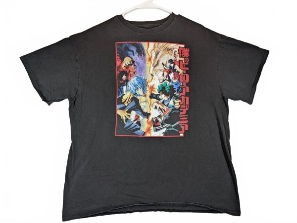 My Hero Academia Anime Manga Battle Graphic Tee Mens Large Black