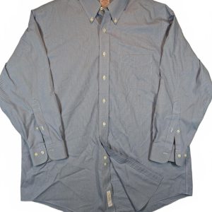 Brooks Brothers 346 Button Down Oxford Dress Shirt Mens 17-2/3 Blue Check