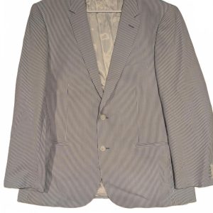 Giovanni Bresciani Seersucker Stripe Blazer Sport Coat Mens Large Slim Fit
