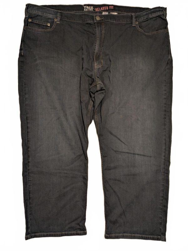 Lot Of 2 True Nation Relaxed Fit Denim Jeans Dark Wash Mens 52x27 Hemmed
