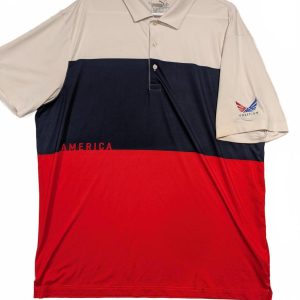 Puma America Colorblock Polo Shirt Short Sleeve Golf Casual Mens XL