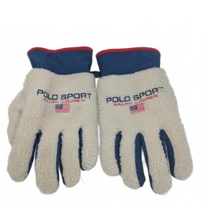 Polo Sport Ralph Lauren Sherpa Fleece Winter Ski Gloves Unisex Large Blue Red