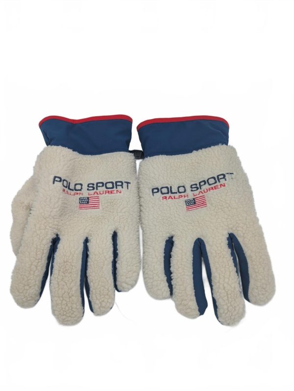 Polo Sport Ralph Lauren Sherpa Fleece Winter Ski Gloves Unisex Large Blue Red
