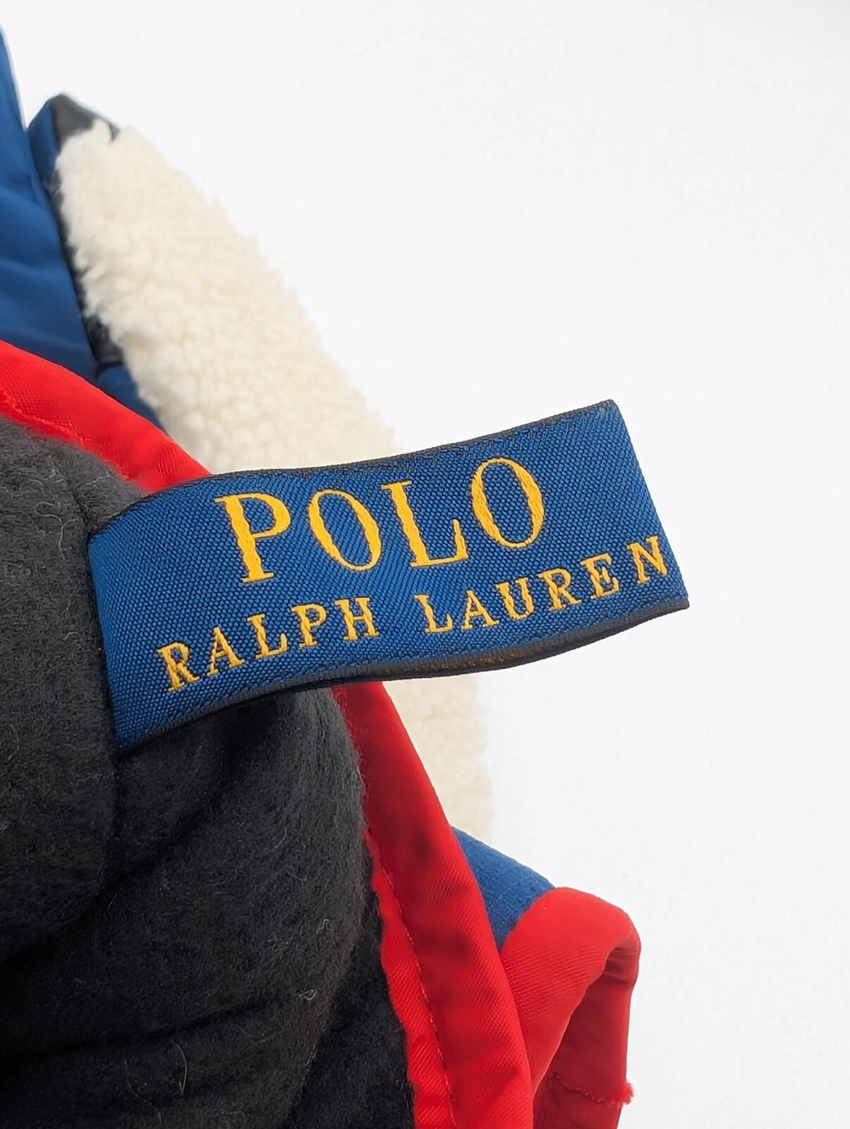 Polo Sport Ralph Lauren Sherpa Fleece Winter Ski Gloves Unisex Large Blue Red - Image 5