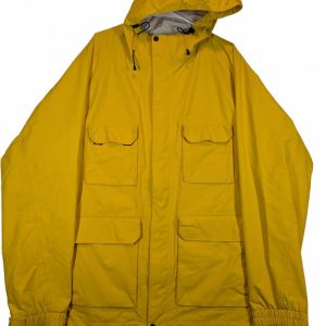 Duluth Trading Co Yellow Rain Jacket Hooded Waterproof Shell Mens 2XL Tall