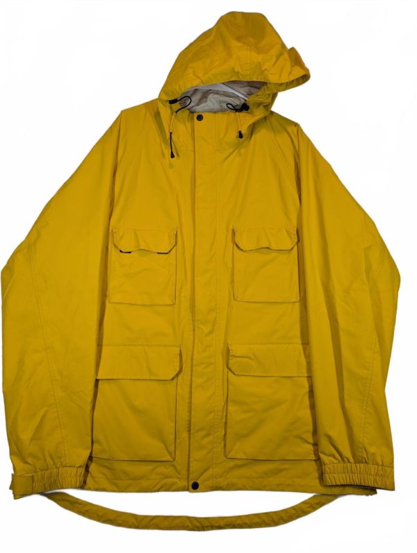 Duluth Trading Co Yellow Rain Jacket Hooded Waterproof Shell Mens 2XL Tall