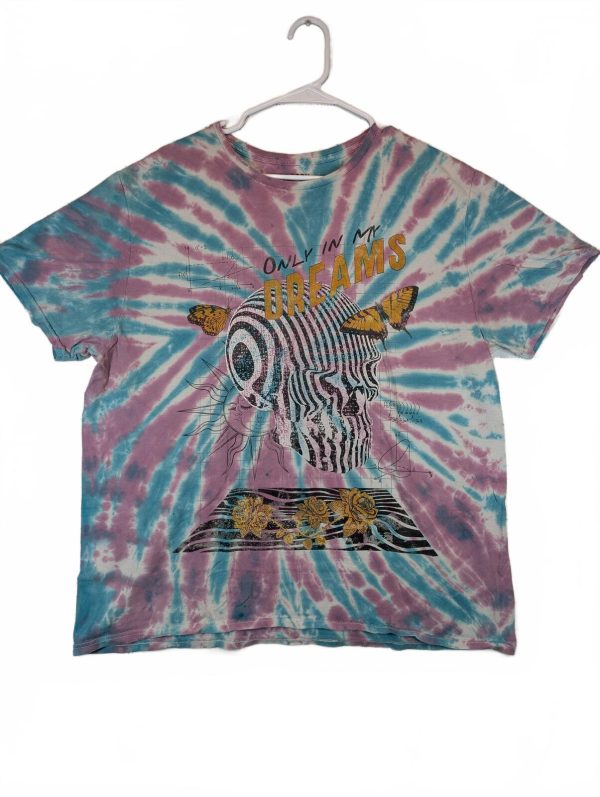 Chemistry Only In My Dreams Tie Dye Graphic Trippy Acid Skull T Shirt Mens XL
