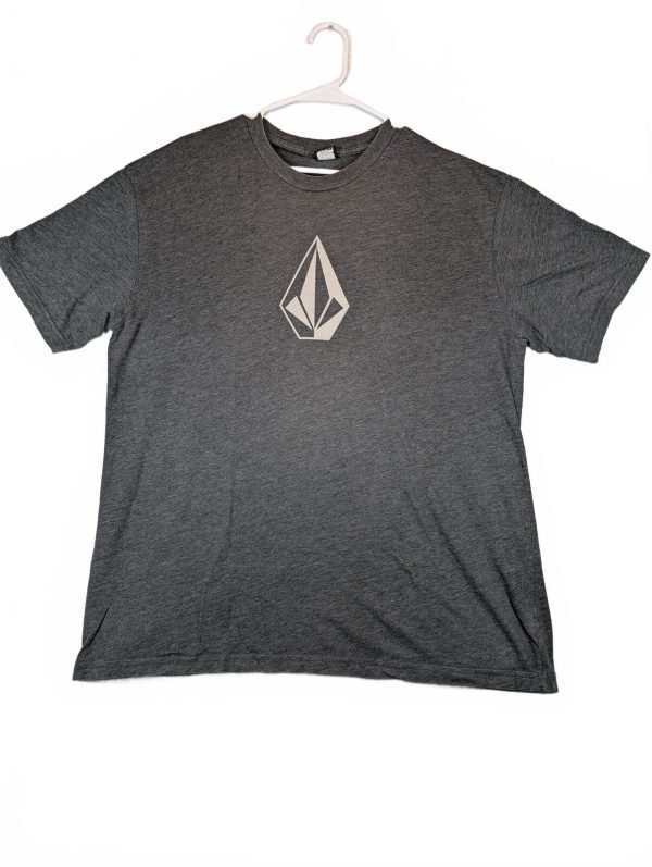 Volcom Classic Stone Logo Graphic Heather Gray Skate T Shirt Mens XL