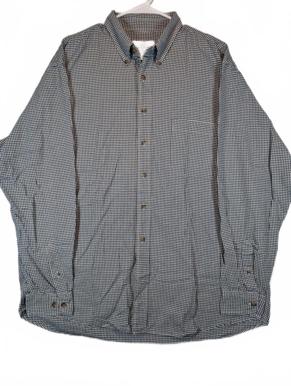 Eddie Bauer Button Down Gingham Check Shirt Long Sleeve Casual Mens XL