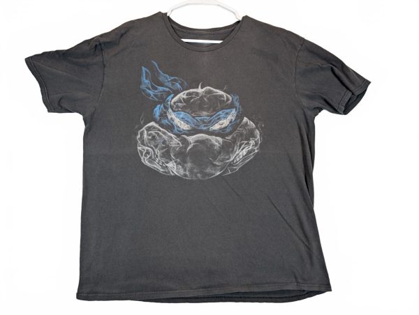 Teenage Mutant Ninja Turtles Blue Mask Graphic T Shirt Gray Mens XXL